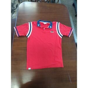 RS1NE Men's Embroidered Red Short Sleeve Polo Shirt Sz 2XL